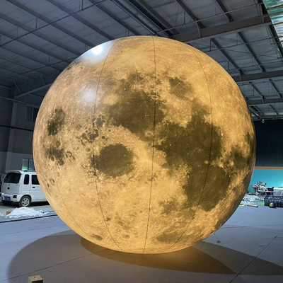 Groothandel Grote opblaasbare reusachtige maan Planeet Ballon Balloon Spring Opblaasbare maan met LED