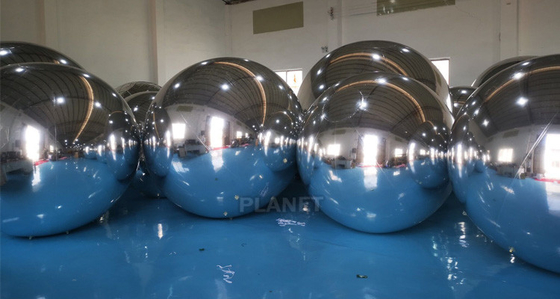 Party opblaasbare reclameballonnen Ronde opblaasbare spiegelballon Zilver