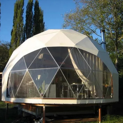 grotere afbeelding Voeg toe aan vergelijken Deel luxe 6m pvc winter sneeuw verwarmd kamperen halve koepel tent voor woestijn