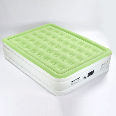 Flocked PVC opblaasbare slaapmat draagbaar luchtmatras met pomp