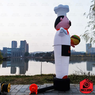 Reuzenvoedsel Grote opblaasbare Chef Air Dancer Opblaasbare Lucht Waaiende Hand Pop Cartoon Opblaasbare Ballon