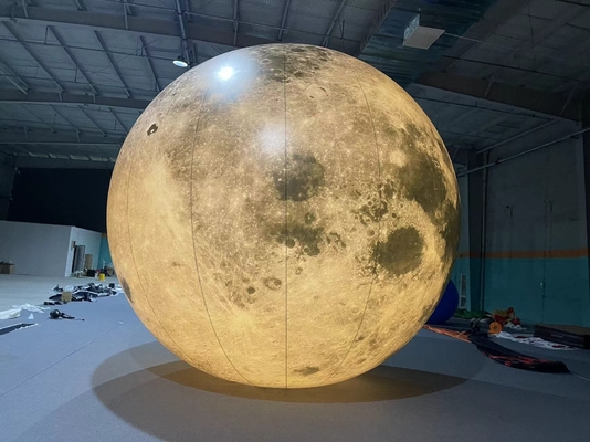 Groothandel Grote opblaasbare reusachtige maan Planeet Ballon Balloon Spring Opblaasbare maan met LED