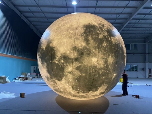 Groothandel Grote opblaasbare reusachtige maan Planeet Ballon Balloon Spring Opblaasbare maan met LED