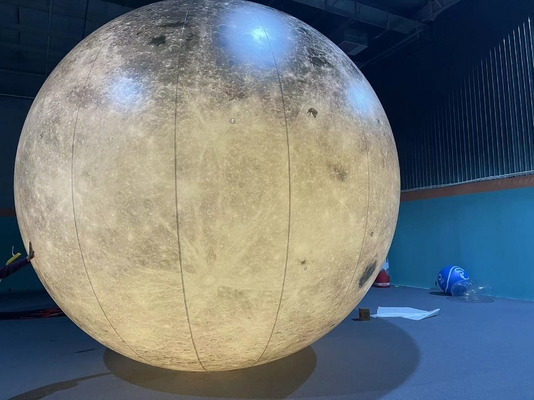 Groothandel Grote opblaasbare reusachtige maan Planeet Ballon Balloon Spring Opblaasbare maan met LED