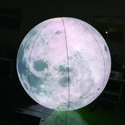 Flitsende opblaasbare helium waterdicht geleid licht maan planeet ballon met stokken voor kerstfeest decoraties