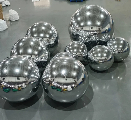 Grote glanzende kameleon bal spiegel ballon zilver pvc opblaasbare kerstbal voor festival decoreren