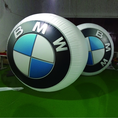 Warme verkoop Reuzen PVC opblaasbare heliumballon PVC wit met logo en led licht