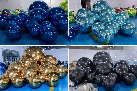 Buiten betaalbare grote glanzende ballen opblaasbare zilveren gladde glanzende ballen voor evenementen