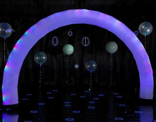 opblaasbare buitenboog in witte kleur met RGB-LED-lampen voor evenementen reclame opblaasbare verlichting regenboog led-bochten