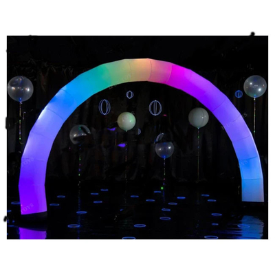 opblaasbare buitenboog in witte kleur met RGB-LED-lampen voor evenementen reclame opblaasbare verlichting regenboog led-bochten