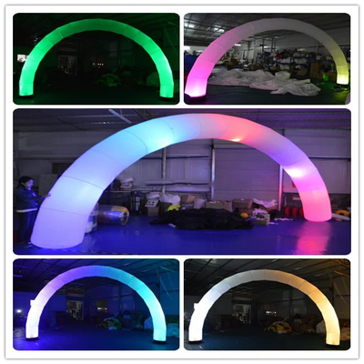 opblaasbare buitenboog in witte kleur met RGB-LED-lampen voor evenementen reclame opblaasbare verlichting regenboog led-bochten