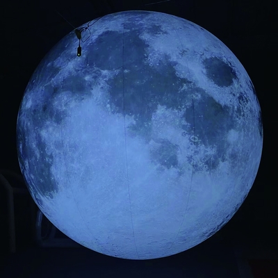 Op maat gemaakte gigantische opblaasbare maanballon Helium opblaasbare maanballon met LED