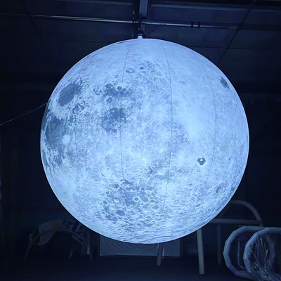 Op maat gemaakte gigantische opblaasbare maanballon Helium opblaasbare maanballon met LED