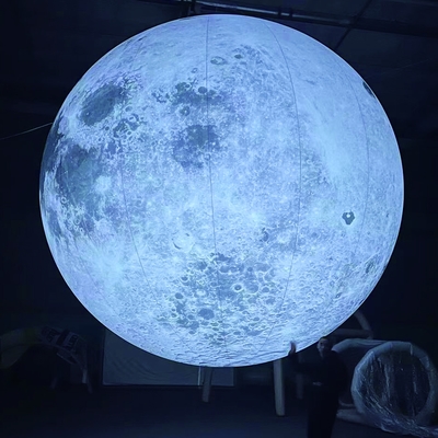 Op maat gemaakte gigantische opblaasbare maanballon Helium opblaasbare maanballon met LED