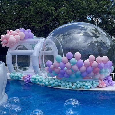 Fabriek groothandelsprijs bubbelhuis met ballonnen bruiloft feest springend dubbel bubbelhuis