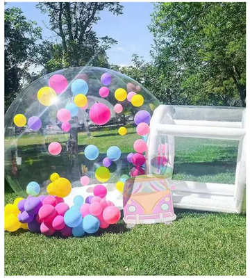 Fabriek groothandelsprijs bubbelhuis met ballonnen bruiloft feest springend dubbel bubbelhuis
