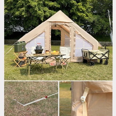 Populair Glamping Canvas opblaasbaar Outdoor Camping Op maat gemaakt Luxe Polyester Air Family Tent voor kamperen