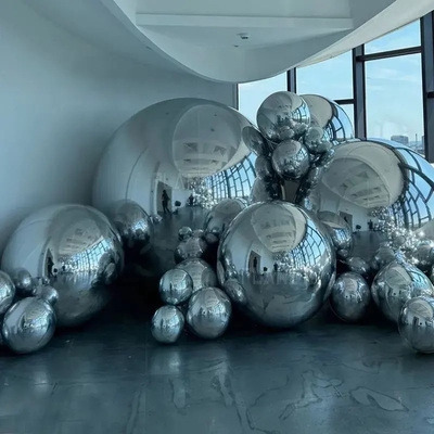 Dubbele laag opblaasbare reclameballonnen Zilveren opblaasbare spiegelbal