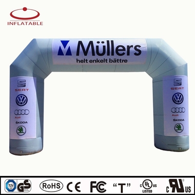 Promotie UV Printing Logo Printed Oxford Custom Opblaasbare boog Reus Opblaasbare bogen met LED-licht