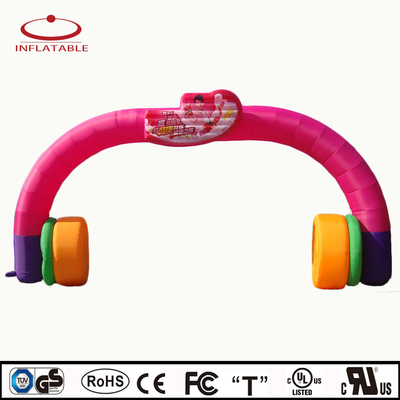 Promotie UV Printing Logo Printed Oxford Custom Opblaasbare boog Reus Opblaasbare bogen met LED-licht
