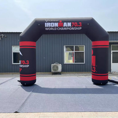 Custom outdoor opblaasbare ingang start finish lijn boog voor reclame evenement boog met led