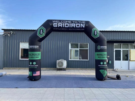 Custom outdoor opblaasbare ingang start finish lijn boog voor reclame evenement boog met led