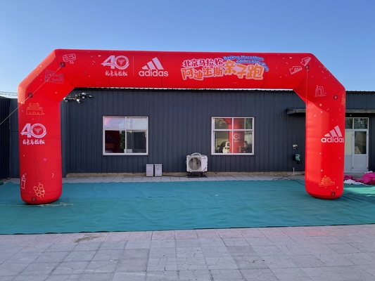 Custom outdoor opblaasbare ingang start finish lijn boog voor reclame evenement boog met led