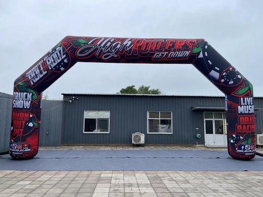 Custom outdoor opblaasbare ingang start finish lijn boog voor reclame evenement boog met led
