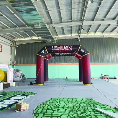 Outdoor Custom Full Printing Start Finish Line Opblaasbare boog voor reclame