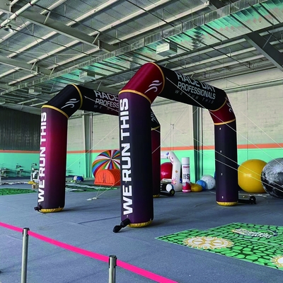 Outdoor Custom Full Printing Start Finish Line Opblaasbare boog voor reclame
