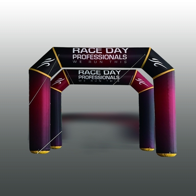 Outdoor Custom Full Printing Start Finish Line Opblaasbare boog voor reclame
