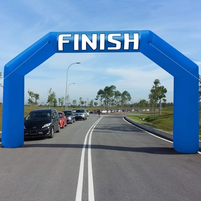 Blauwe 20ft opblaasbare boog Event boog Ingang Finish Line Opblaasbare wedstrijd Reclameboog voor Marathon