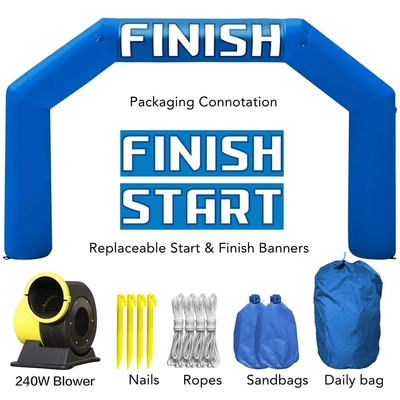 Blauwe 20ft opblaasbare boog Event boog Ingang Finish Line Opblaasbare wedstrijd Reclameboog voor Marathon