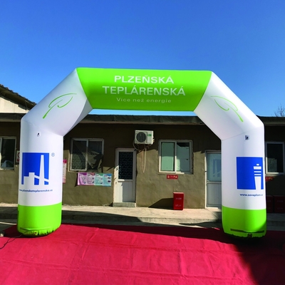 Buiten decoratieve opblaasbare boog inclusief luchtblazer Reclame opblaasbare doelboog voor evenement