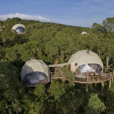 luxe witte buiten waterdichte camping hotel safari koepel tent voor resort
