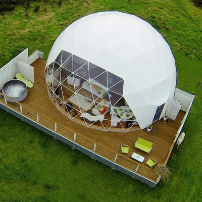 Nieuw ontwerp luxe buiten camping PVC woonkamer glamping koepel resort tent hotel