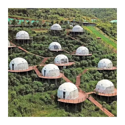 Nieuw ontwerp luxe buiten camping PVC woonkamer glamping koepel resort tent hotel