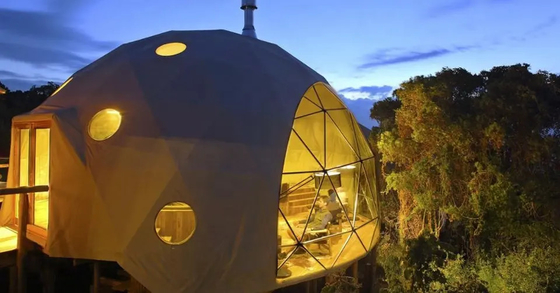 Nieuw ontwerp 4 tot 10 personen 850g PVC stof Glamping Dome Ruimte Luxe tenten