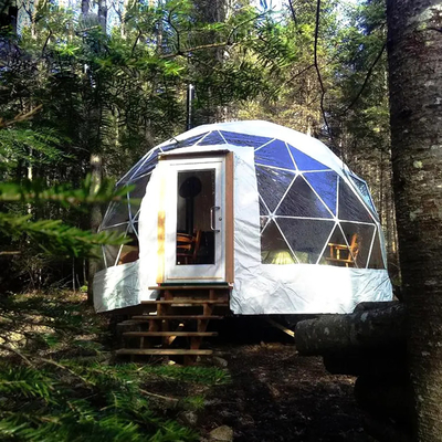 Luxe buiten 8m Diameter waterdicht luifel safari glamping resort rond hotel geodetische koepeltent