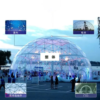buiten evenement waterdicht pvc prefab glamping geodetische koepel tent huis
