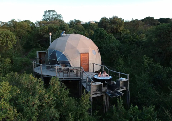 Winter Buitenopblaasbare koepeltent Grote geodetische gigantische iglo tent