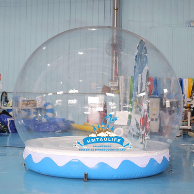 Blauw opblaasbaar bubbelhuis met springend PVC doorzichtig voor buitenfeest