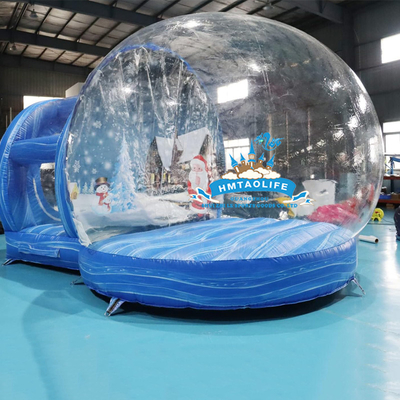 Blauw opblaasbaar bubbelhuis met springend PVC doorzichtig voor buitenfeest