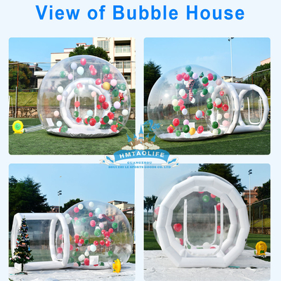 Witte springhuis met bubbels spelen springend transparant