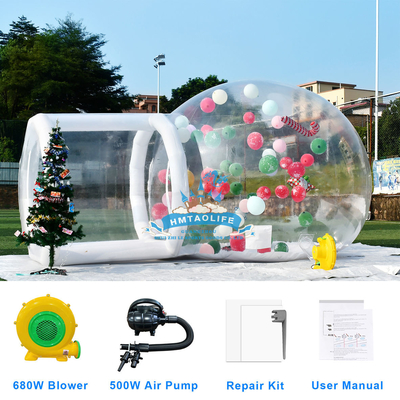 Witte springhuis met bubbels spelen springend transparant