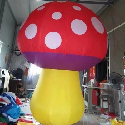Gepersonaliseerd 4 meter hoog opblaasbaar verlichtingsmodel paddenstoel voor evenementen LED-paddenstoelbloem
