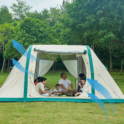 Warm Vier seizoenen 10 personen Winter Waterdicht Outdoor Luxe Hotel Woestijn Pop Up Air Tent Opblaasbare camping tent voor 8 personen