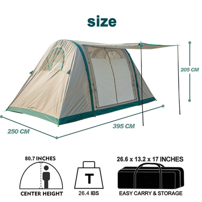 Warm Vier seizoenen 10 personen Winter Waterdicht Outdoor Luxe Hotel Woestijn Pop Up Air Tent Opblaasbare camping tent voor 8 personen