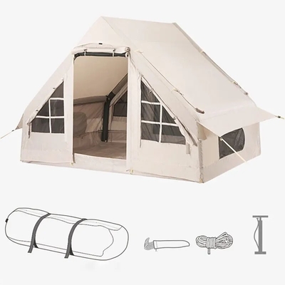 Buitenkamperen Opblaasbaar huis Tent Canvas of Oxford Family Part Tents voor 3-4 personen