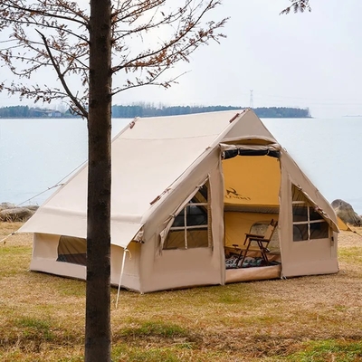 Buitenkamperen Opblaasbaar huis Tent Canvas of Oxford Family Part Tents voor 3-4 personen